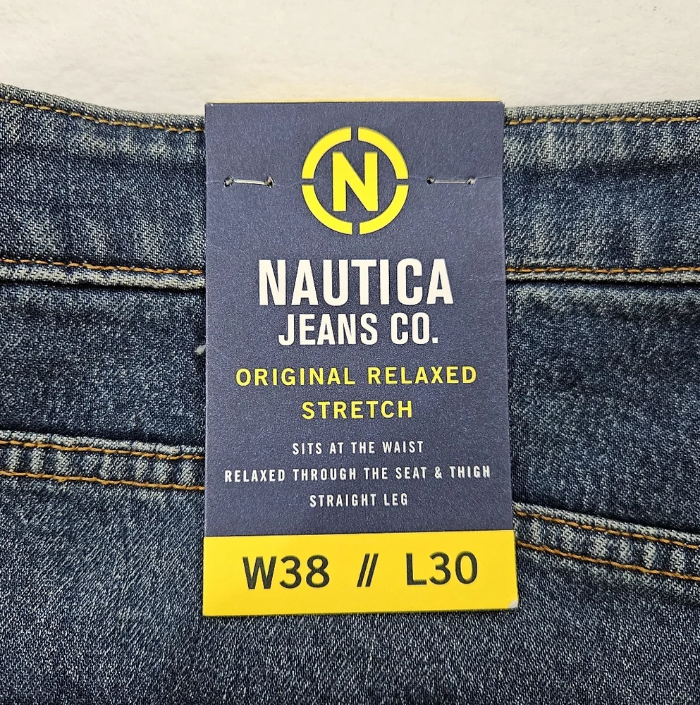 Nautica Jeans Co. Original Relaxed Stretch  Denim Jean in Dark Blue Size 38X30 - Picture 6 of 11